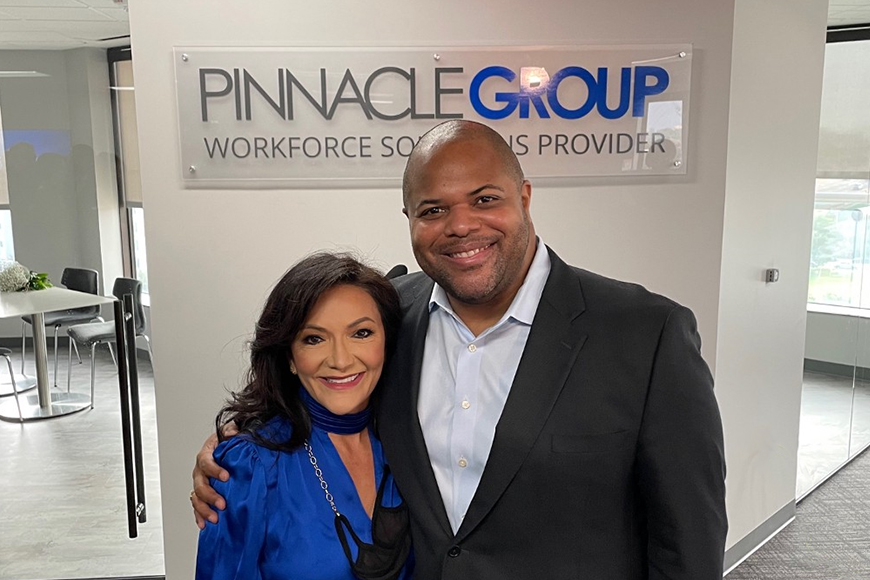 Nina Vaca, CEO of Pinnacle Group, and Dallas Texas Mayor Eric Johnson